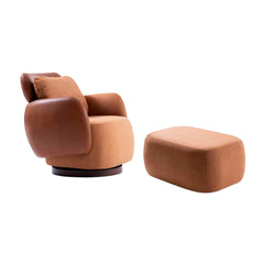 Poltrona Giratória Santorini com Puff