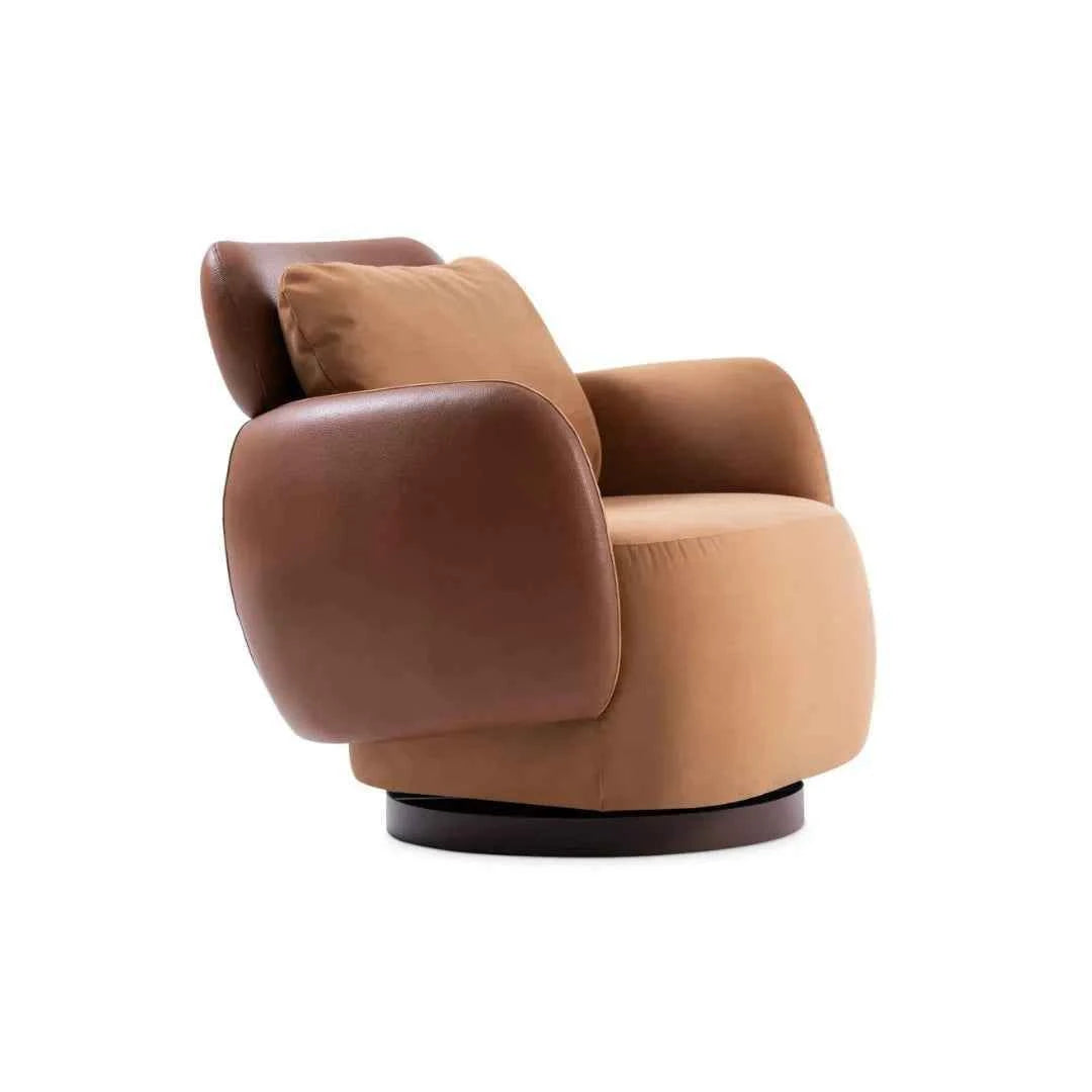 Poltrona Giratória Santorini com Puff